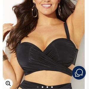 CRISSCROSS CUPSIZED WRAP UNDERWIRE BIKINI TOP